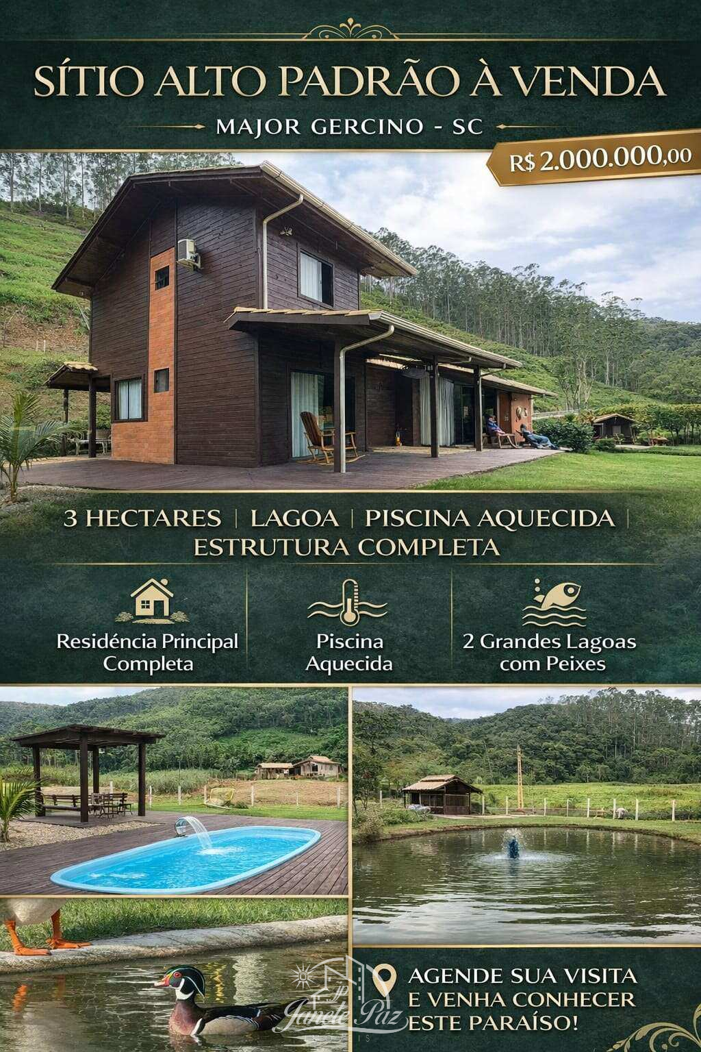 Sítio à venda com 3 quartos - ,