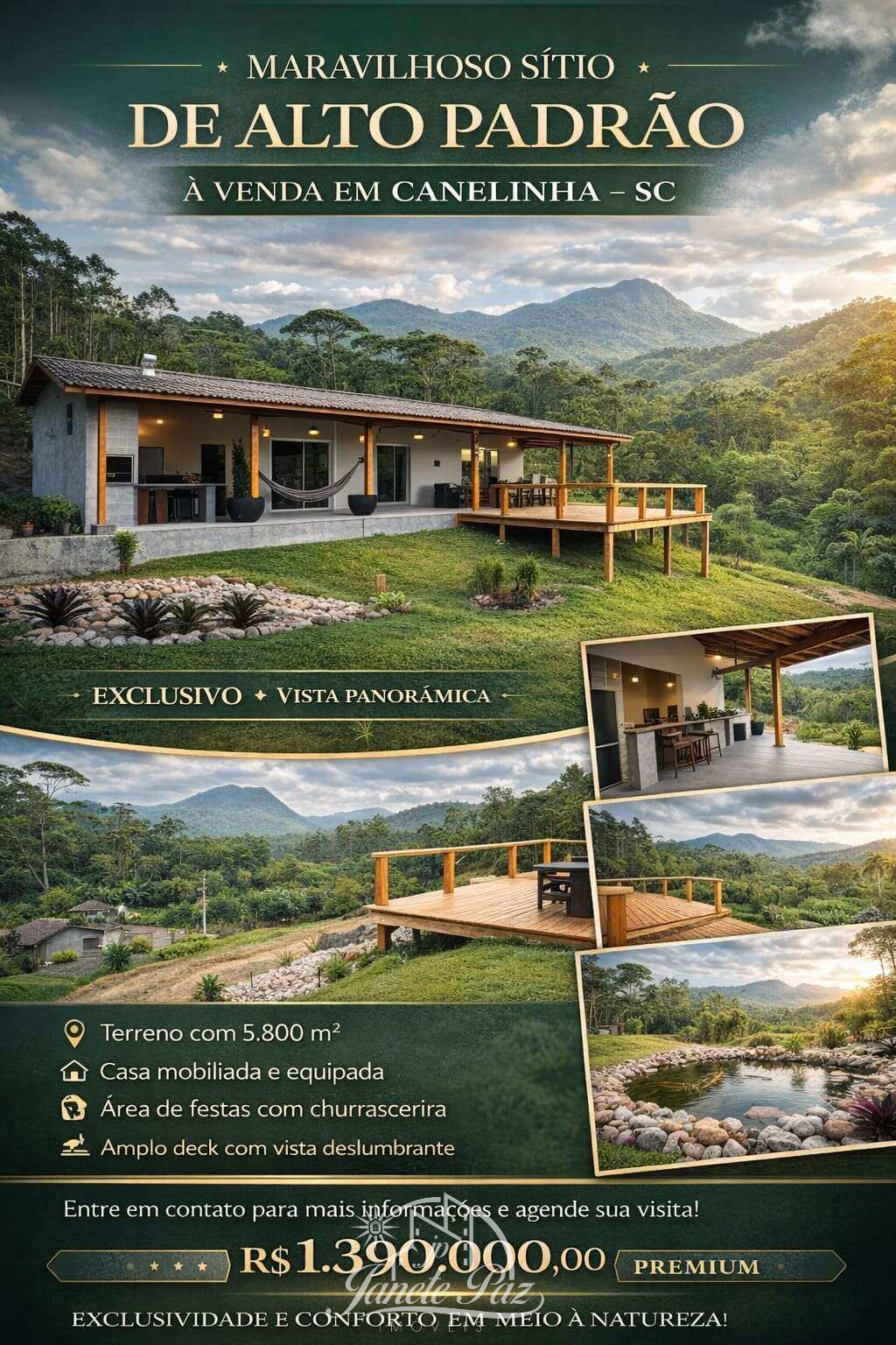 Sítio à venda com 3 quartos - ,